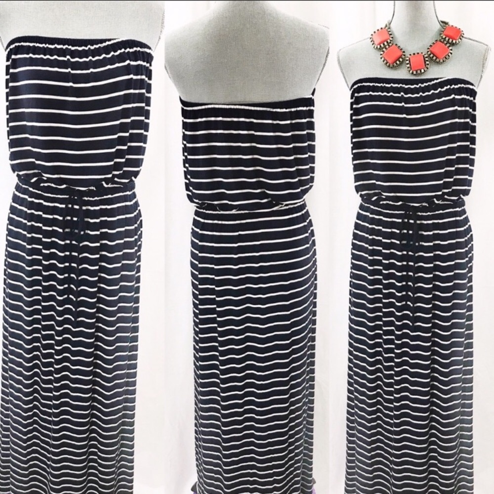 JCrew Navy Stripe Maxi Dress, Size L